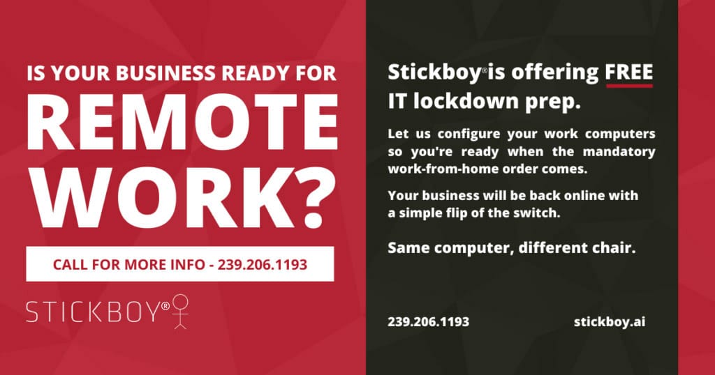 Is your business ready for remote work? Stickboy offering free remote work graphic